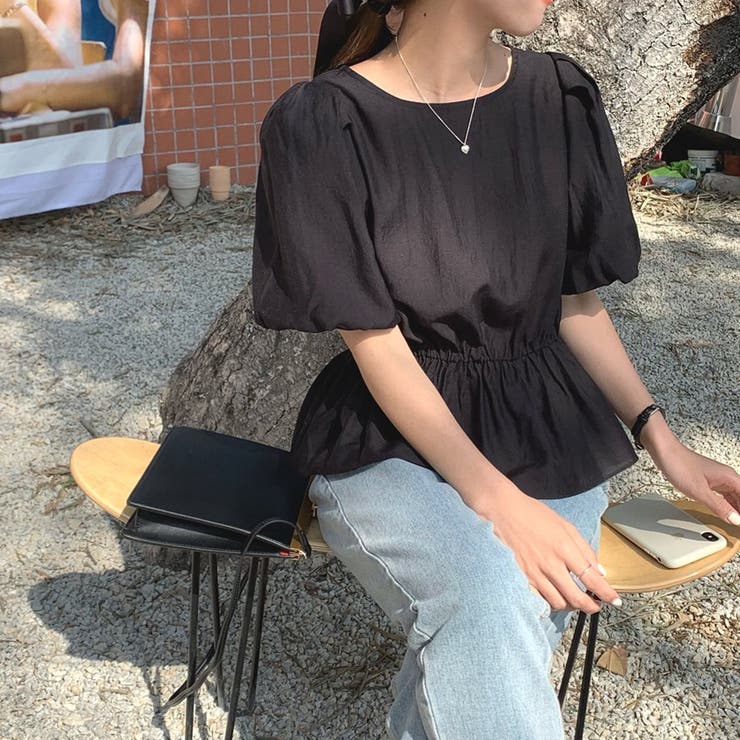 ペプラム トップス ブラウス[品番：TY000006456]｜teddyshop