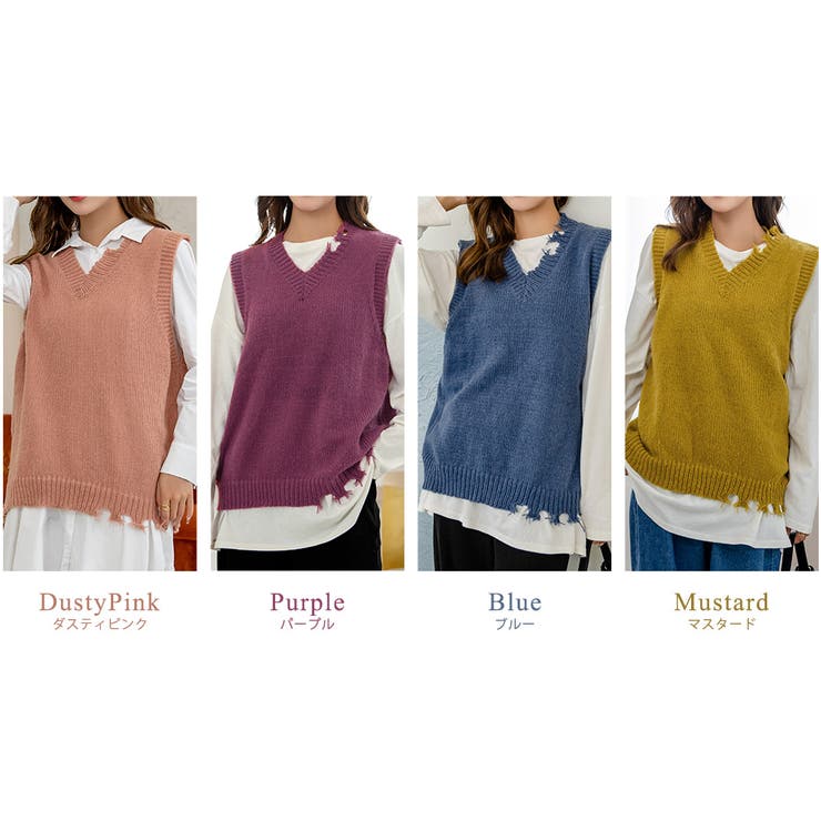 ニットベスト レディース 秋冬 品番 Ty Teddyshop テディーショップ のレディースファッション通販 Shoplist ショップリスト