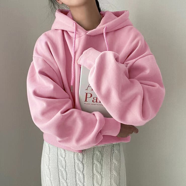 thugclub ファー パーカー ピンク スウェット トレーナー 韓国 パーカー トレーナー 裏起毛[品番：TY000007551]｜teddyshop