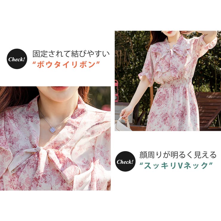 リゾートワンピース ボウタイワンピース Aライン | teddyshop | 詳細画像3 