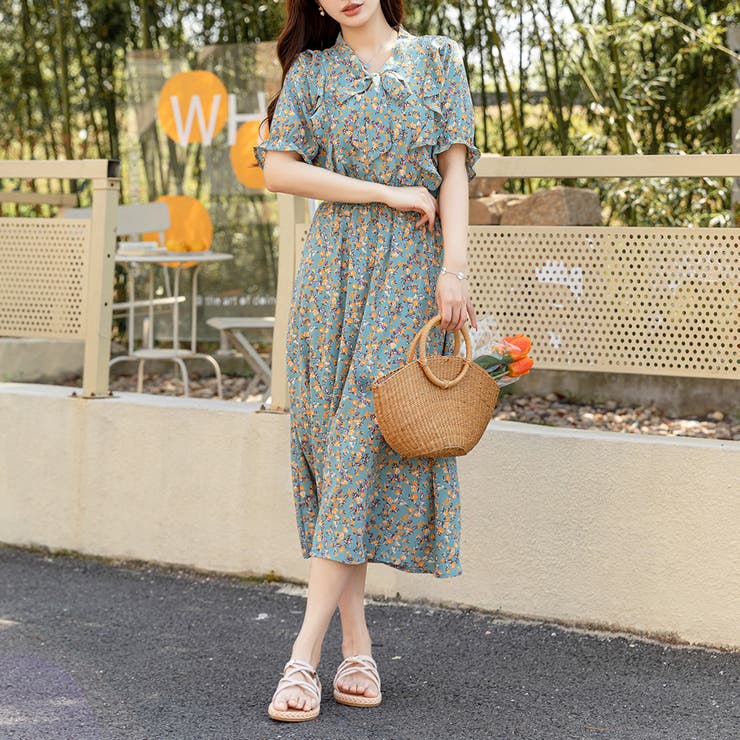 リゾートワンピース ボウタイワンピース Aライン | teddyshop | 詳細画像32 