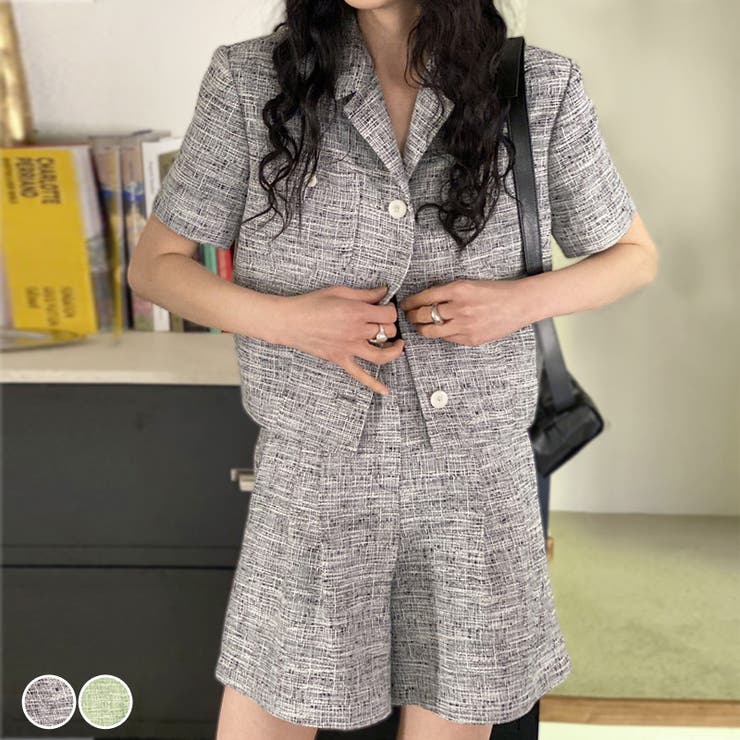 セットアップ ジャケット ツイード風 | teddyshop | 詳細画像1 