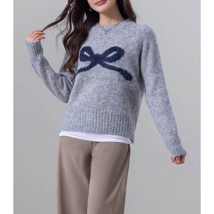 ジャガード ニット リボンモチーフ | teddyshop | 詳細画像11 