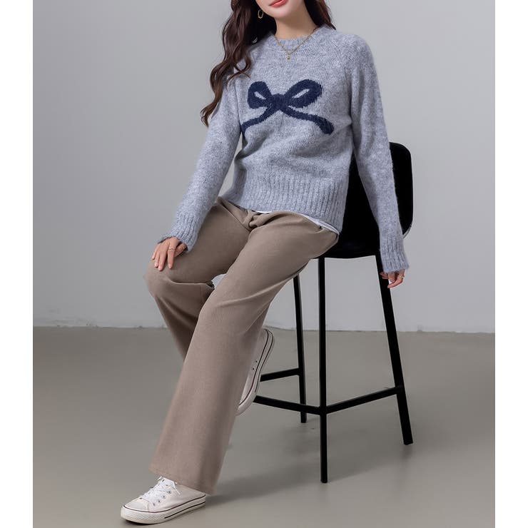 ジャガード ニット リボンモチーフ | teddyshop | 詳細画像15 