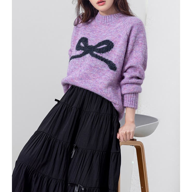 ジャガード ニット リボンモチーフ | teddyshop | 詳細画像28 