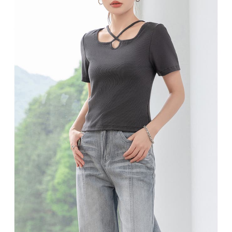 Tシャツ リブ トップス | teddyshop | 詳細画像18 