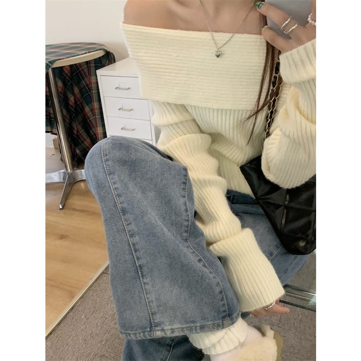 リブニット オフショルダー 全3色 | teddyshop | 詳細画像20 