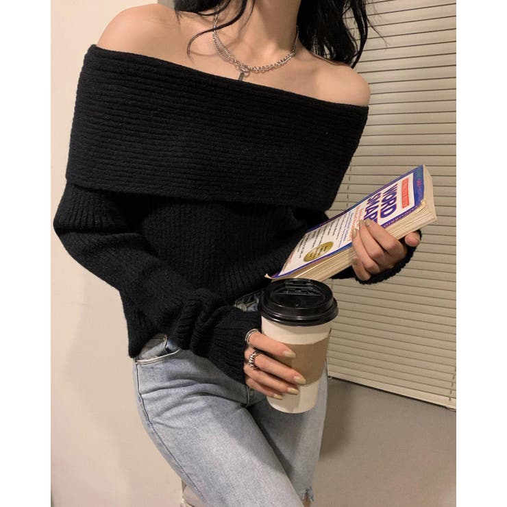 リブニット オフショルダー 全3色 | teddyshop | 詳細画像22 