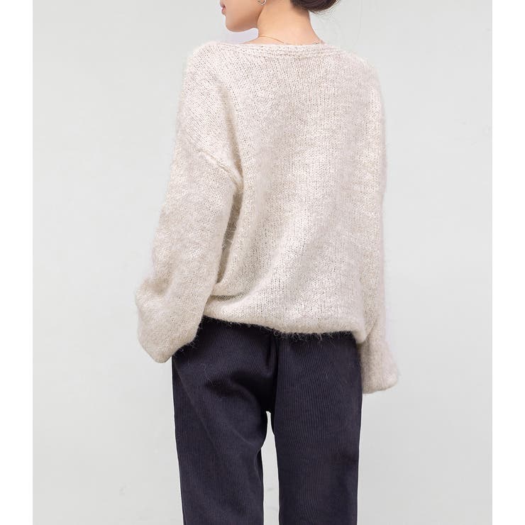 「アクセ付けて首回りを綺麗に」ニット モヘアタッチ トップス | teddyshop | 詳細画像19 