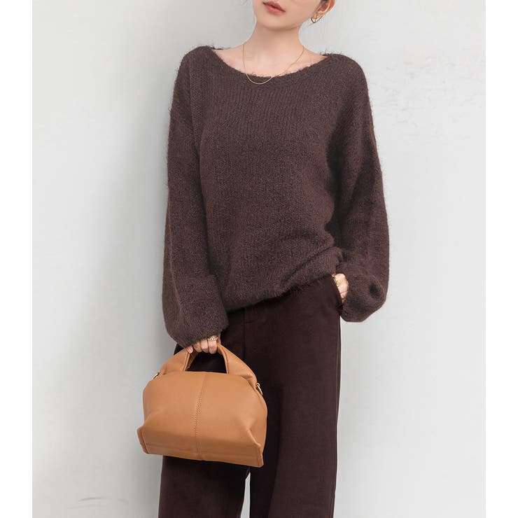 「アクセ付けて首回りを綺麗に」ニット モヘアタッチ トップス | teddyshop | 詳細画像9 