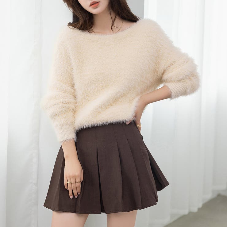 「薄っすら見えるリブが◎」ニット シャギー トップス | teddyshop | 詳細画像9 