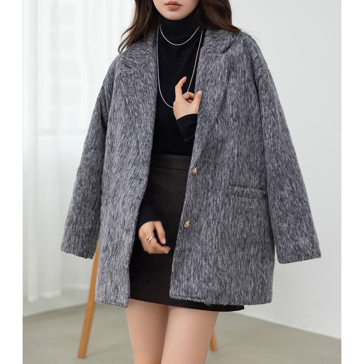 「リッチ感ある金ボタン」ジャケット シャギー ミックス | teddyshop | 詳細画像10 