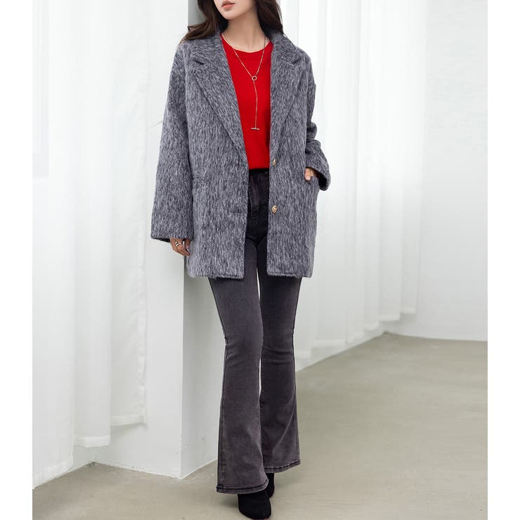 「リッチ感ある金ボタン」ジャケット シャギー ミックス | teddyshop | 詳細画像16 