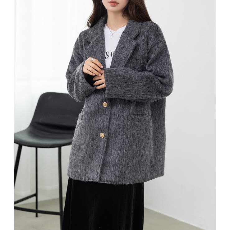 「リッチ感ある金ボタン」ジャケット シャギー ミックス | teddyshop | 詳細画像18 