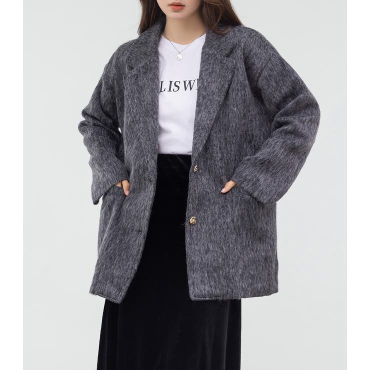 「リッチ感ある金ボタン」ジャケット シャギー ミックス | teddyshop | 詳細画像19 