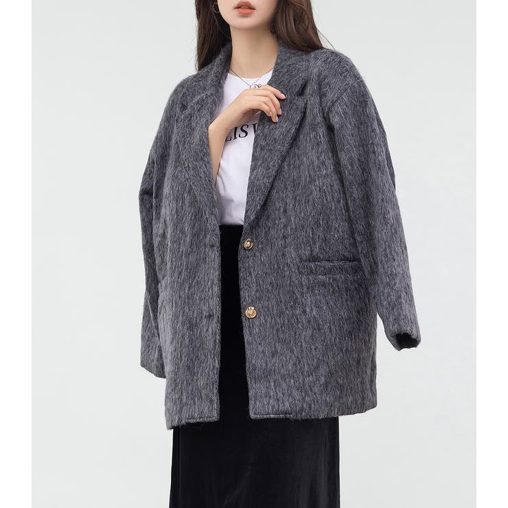 「リッチ感ある金ボタン」ジャケット シャギー ミックス | teddyshop | 詳細画像20 