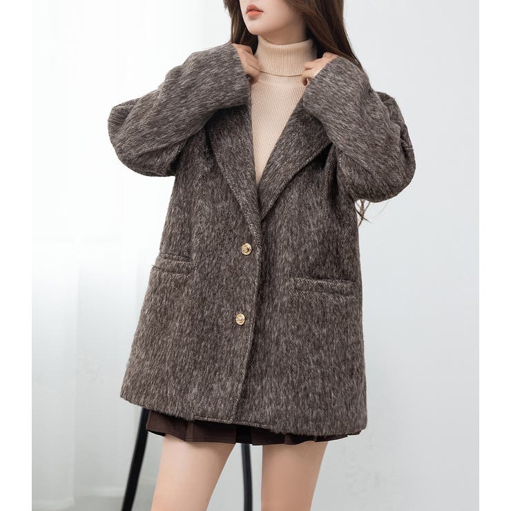 「リッチ感ある金ボタン」ジャケット シャギー ミックス | teddyshop | 詳細画像32 