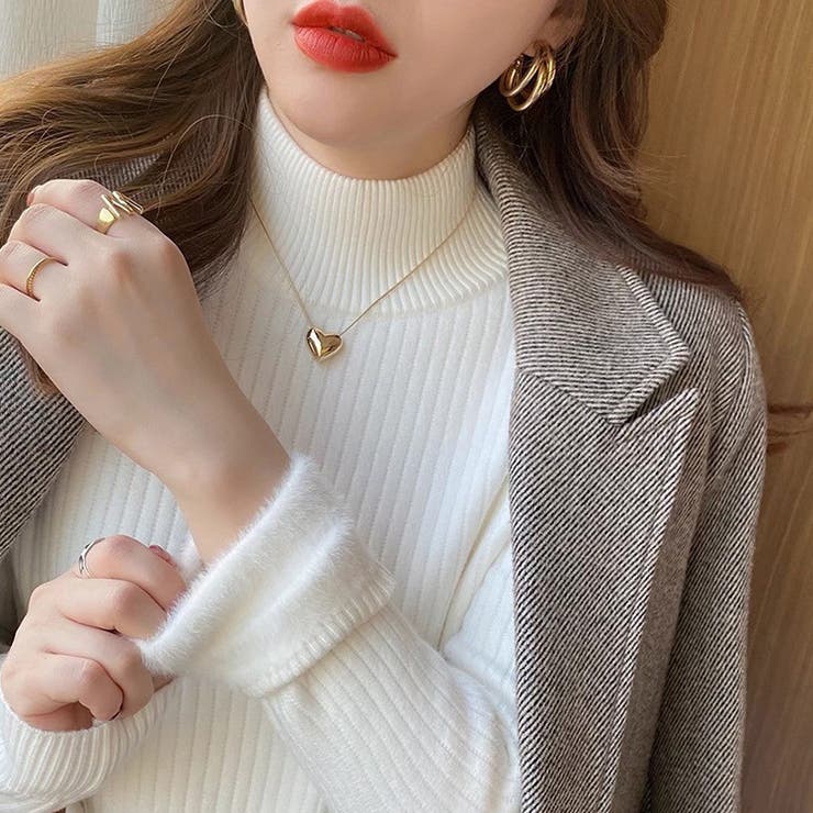 「インナーいらずのぬくもり」裏起毛 ニット リブ | teddyshop | 詳細画像12 