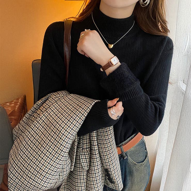 「インナーいらずのぬくもり」裏起毛 ニット リブ | teddyshop | 詳細画像20 