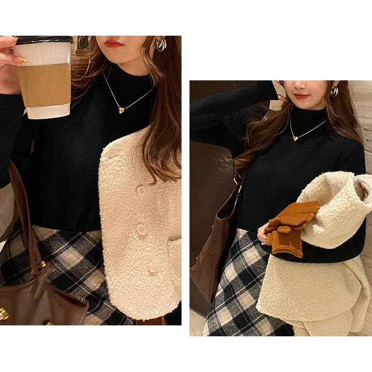 「インナーいらずのぬくもり」裏起毛 ニット リブ | teddyshop | 詳細画像21 