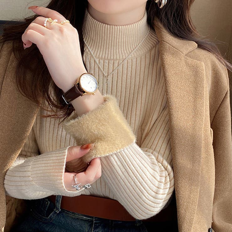 「インナーいらずのぬくもり」裏起毛 ニット リブ | teddyshop | 詳細画像23 