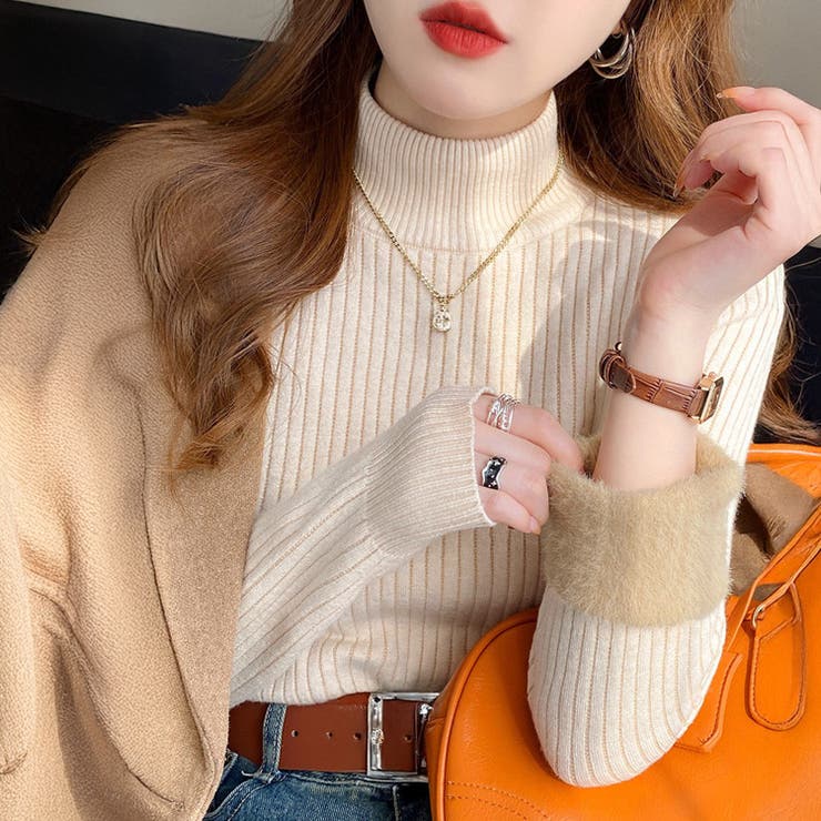 「インナーいらずのぬくもり」裏起毛 ニット リブ | teddyshop | 詳細画像25 