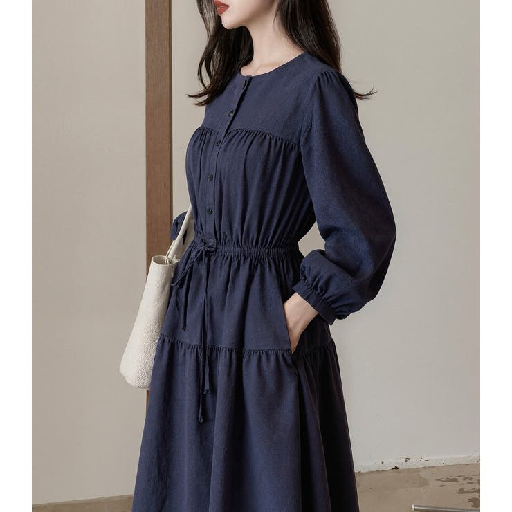 「ウエストマークで見え方変化」ワンピース ミモレ丈 コーデュロイ | teddyshop | 詳細画像17 