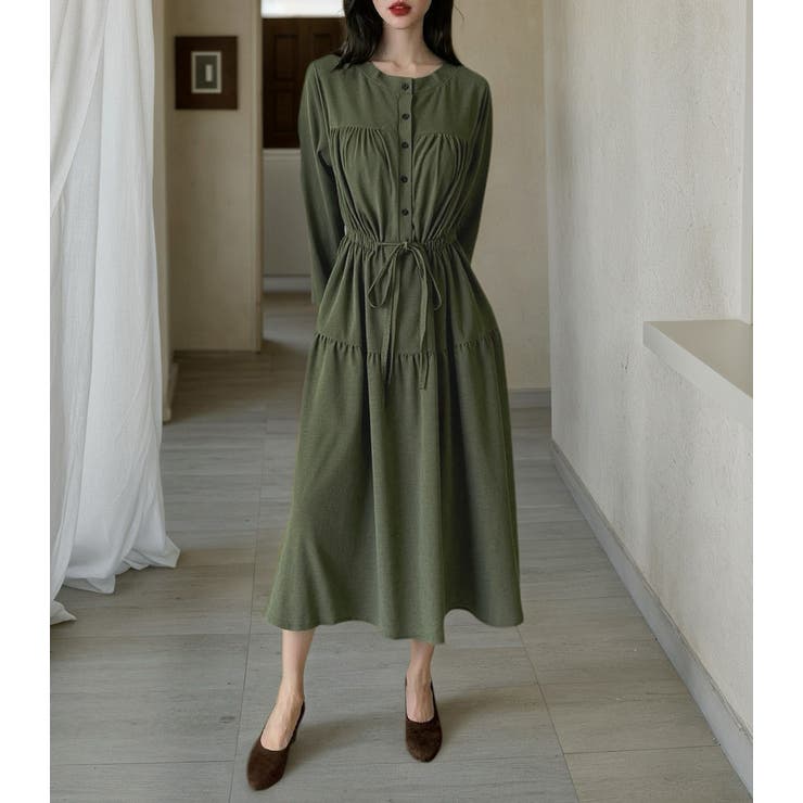 「ウエストマークで見え方変化」ワンピース ミモレ丈 コーデュロイ | teddyshop | 詳細画像22 