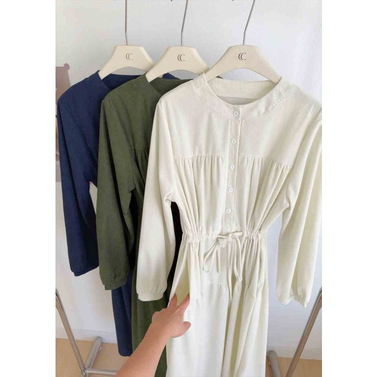 「ウエストマークで見え方変化」ワンピース ミモレ丈 コーデュロイ | teddyshop | 詳細画像26 