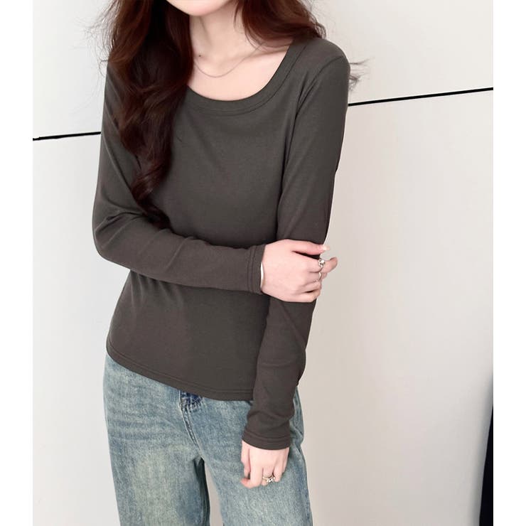 「親しみやすい着方へ」リブ トップス カットソー | teddyshop | 詳細画像13 