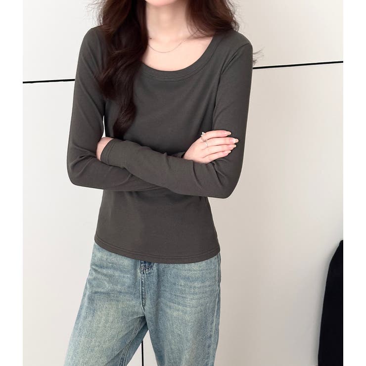 「親しみやすい着方へ」リブ トップス カットソー | teddyshop | 詳細画像14 