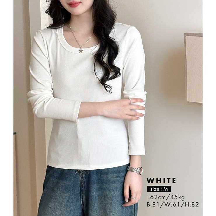 「親しみやすい着方へ」リブ トップス カットソー | teddyshop | 詳細画像23 