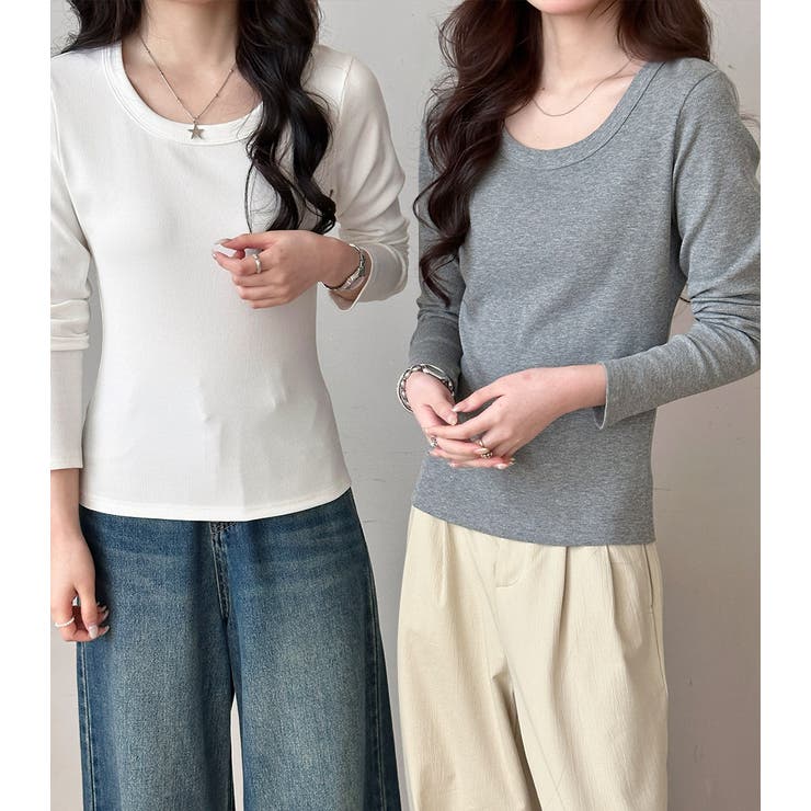 「親しみやすい着方へ」リブ トップス カットソー | teddyshop | 詳細画像25 