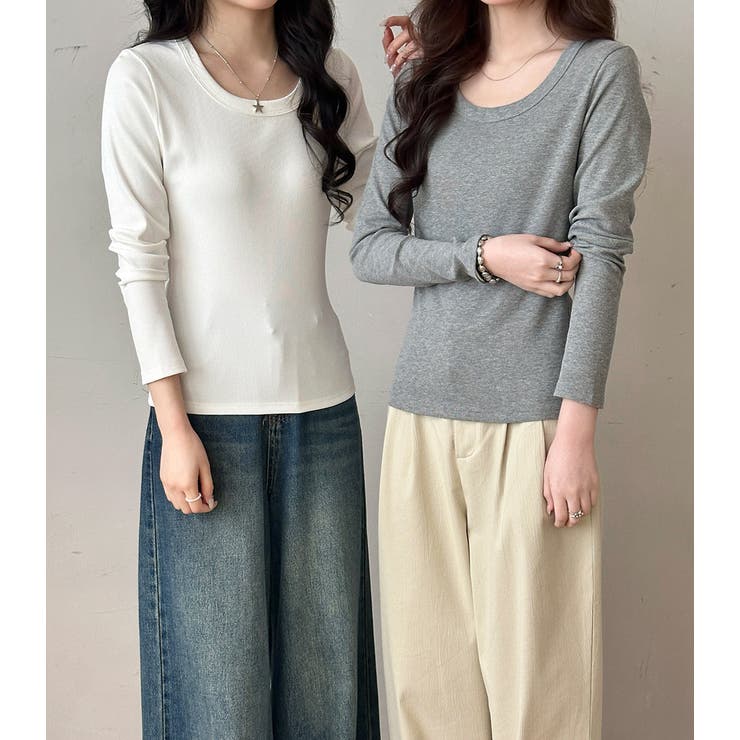 「親しみやすい着方へ」リブ トップス カットソー | teddyshop | 詳細画像27 