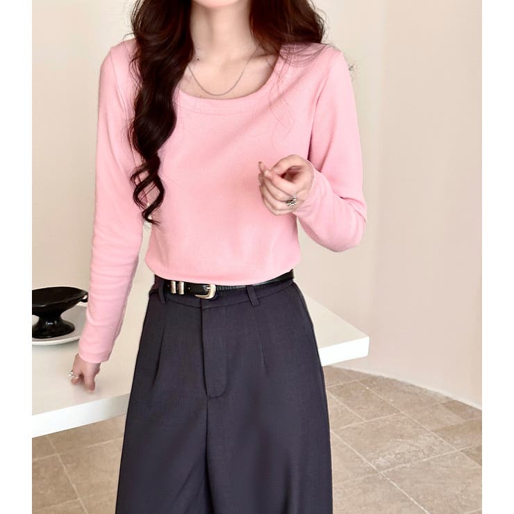 「親しみやすい着方へ」リブ トップス カットソー | teddyshop | 詳細画像31 