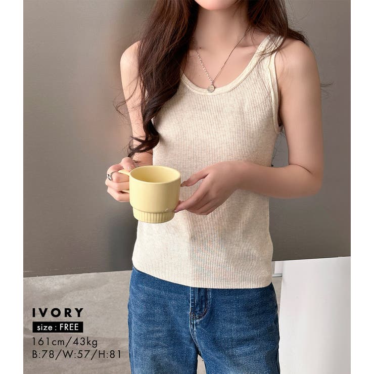 タンクトップ 細リブ 全6色 | teddyshop | 詳細画像18 