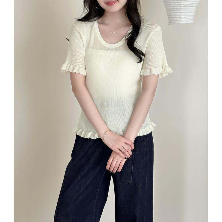 シアートップス リブニット 全4色 | teddyshop | 詳細画像12 