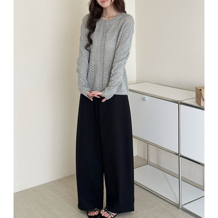 「透かし編みで大人の抜け感」カーディガン 全5色 薄手 | teddyshop | 詳細画像13 