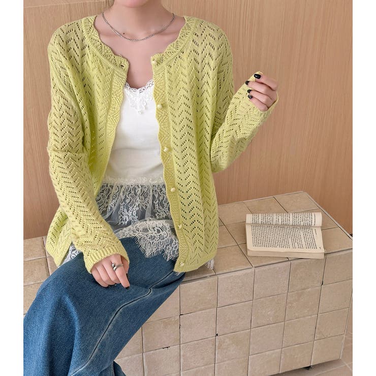 「透かし編みで大人の抜け感」カーディガン 全5色 薄手 | teddyshop | 詳細画像22 