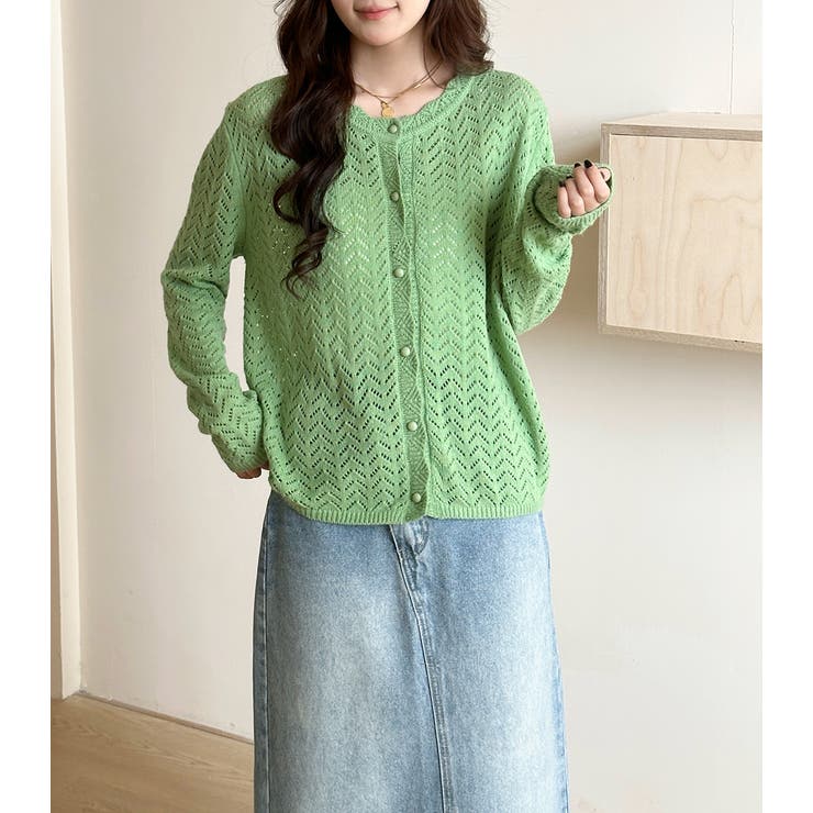 「透かし編みで大人の抜け感」カーディガン 全5色 薄手 | teddyshop | 詳細画像24 