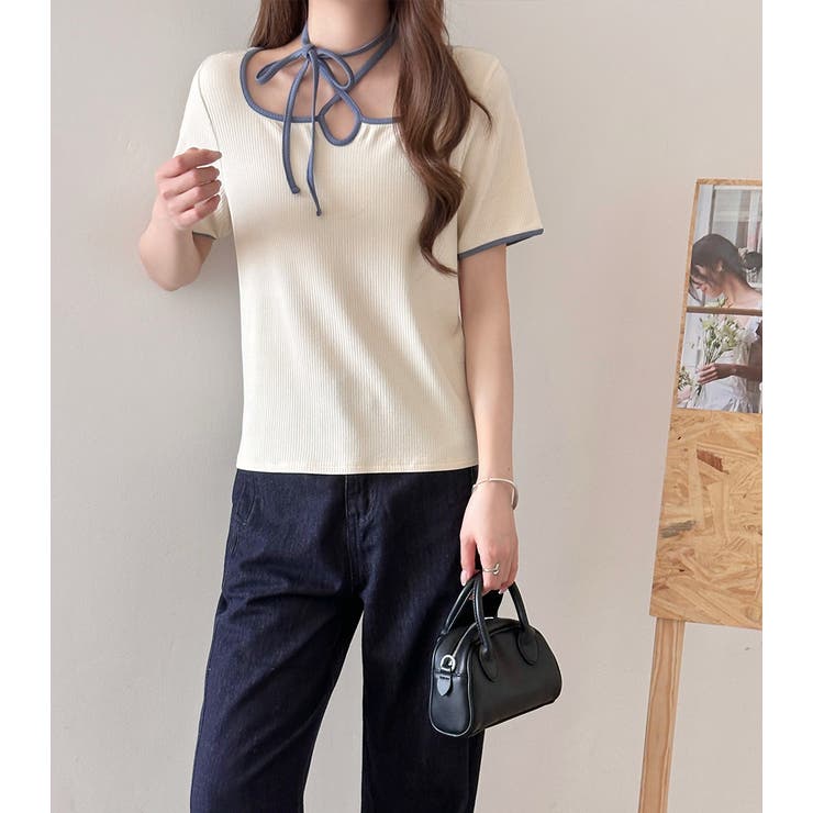 「愛されリボンで美人に」リブ トップス 全3色 | teddyshop | 詳細画像17 
