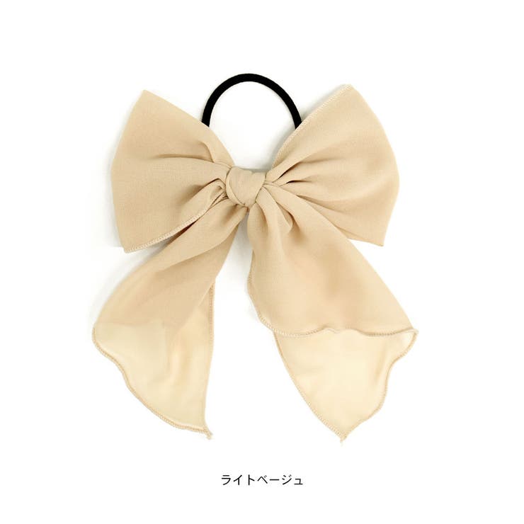 リボンヘアゴム シフォン ビッグリボン[品番：QN000005262