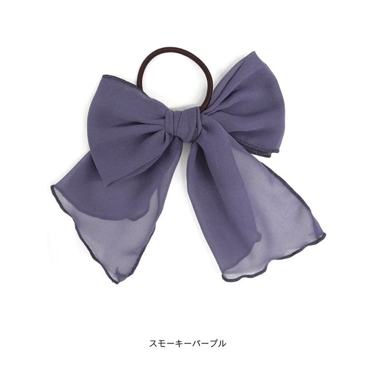 リボンヘアゴム シフォン ビッグリボン[品番：QN000005262