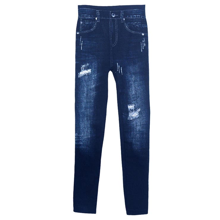 １．裏パイルネイビーブルー | デニム風 レギンス レギンスパンツ | terracotta