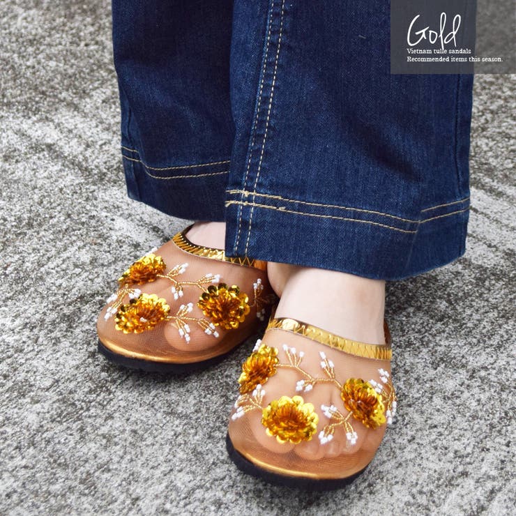 フラットサンダル ベトナムサンダル チュール | terracotta | 詳細画像7 