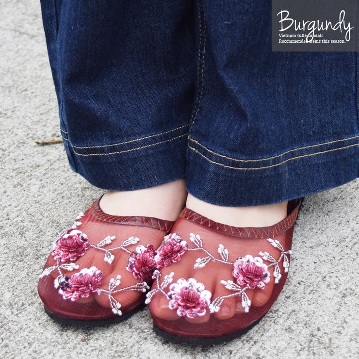 フラットサンダル ベトナムサンダル チュール | terracotta | 詳細画像12 