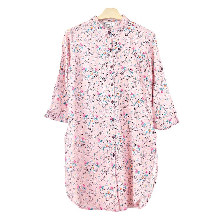 ２．小花柄ピンク | ブラウス シャツ 長袖 | terracotta