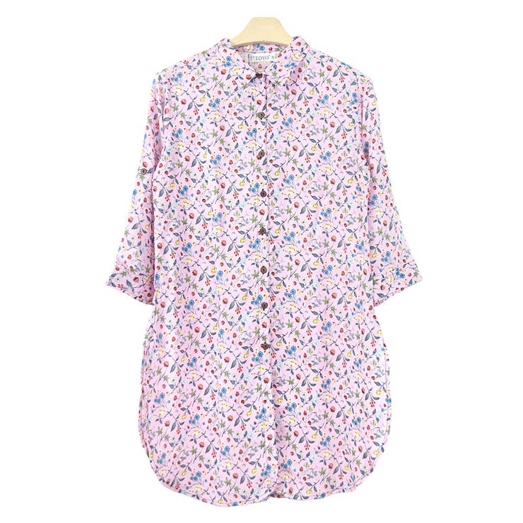 ６．MIX小花柄ピンク | ブラウス シャツ 長袖 | terracotta