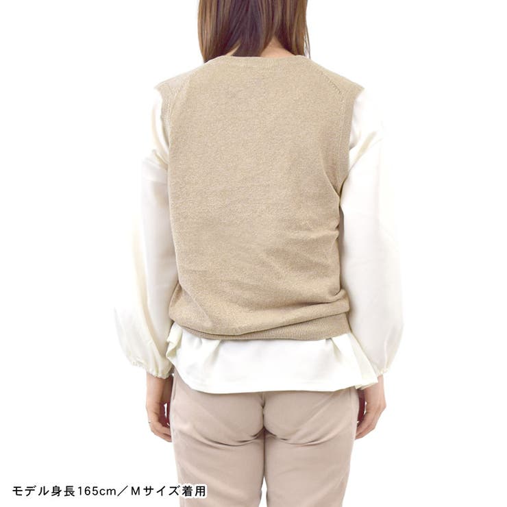 リネン ニットベスト 麻[品番：QN000005781]｜terracotta（テラコッタ