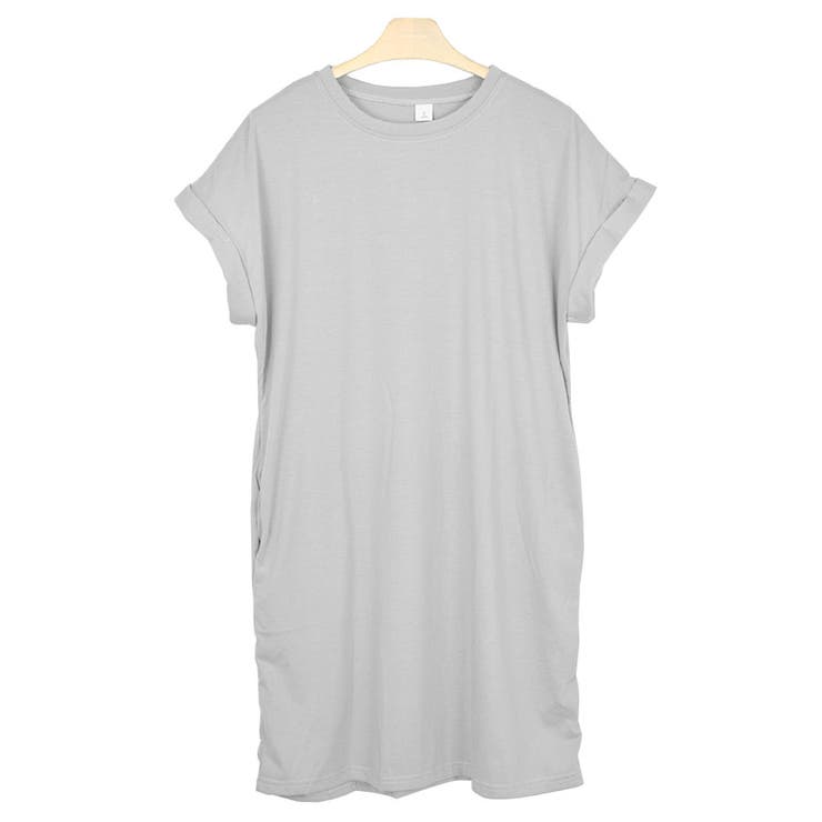 ２．グレー | Tシャツ カットソー ロング丈 | terracotta